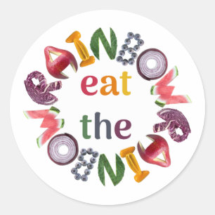 Eat the rainbow - healthy eating classic round sticker