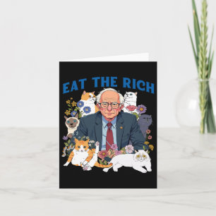 Eat The Rich Bernie Sanders Floral Cat Resist Agai Card