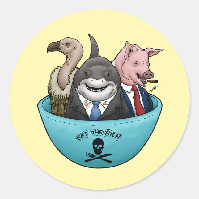 Eat The Rich! Classic Round Sticker (Front)
