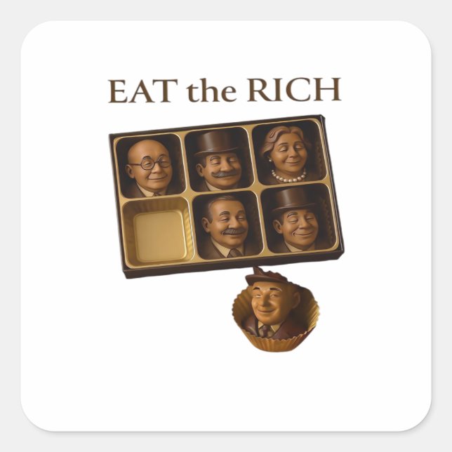 Eat The Rich Classic Square Sticker (Front)