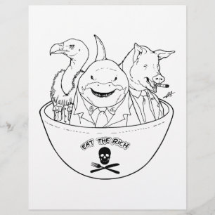 Eat the Rich! - Colouring page.