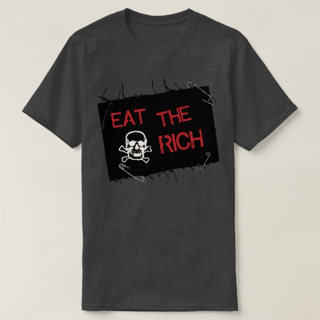 Eat the Rich Distressed Patch T-Shirt (Design Front)