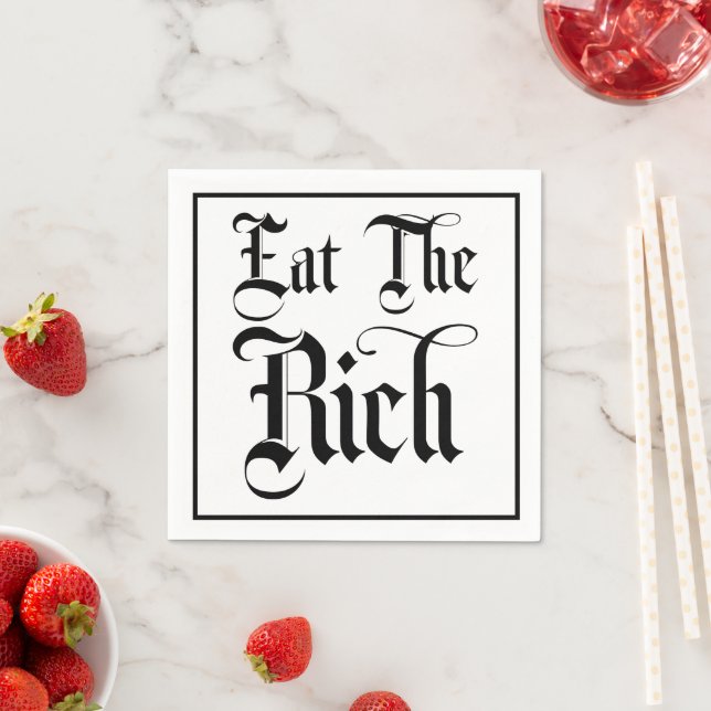 Eat The Rich Funny Cocktail Napkin (Insitu)