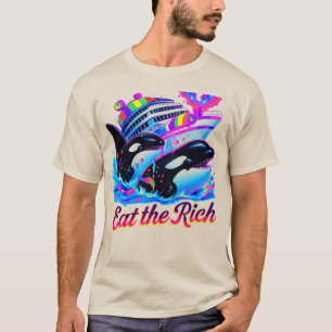 Eat The Rich Whale 90s Orca Whale Animal Yacht T-S T-Shirt