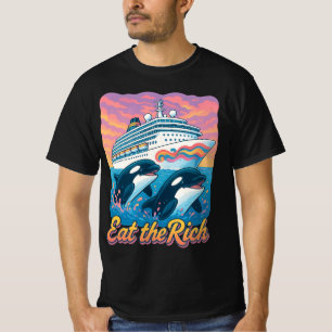 Eat The Rich Whale 90s Orca Whale Animal Yacht  T-Shirt
