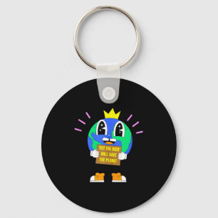 Eat the rich will save the planet earth protest key ring