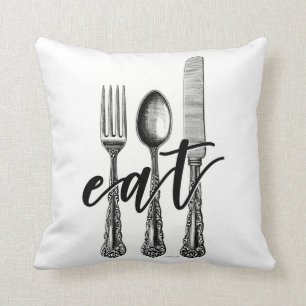 EAT Throw Pillow