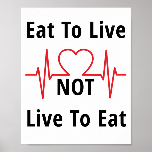 Eat to Live, not Live to Eat Poster (Front)