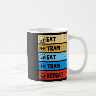 Eat Train Repeat Strength Sports Gym Funny Bodybui Coffee Mug