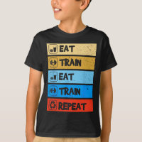 Eat Train Repeat Strength Sports Gym Funny Bodybui