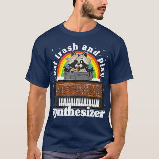 Eat Trash And Play Synthesizer Racoon Analogue T-Shirt