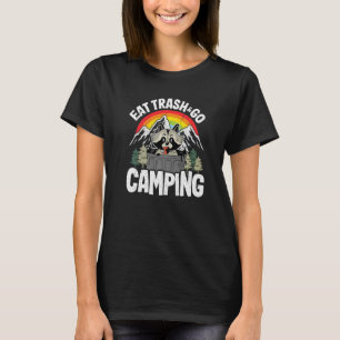 Eat Trash & Go Camping Camper Racoon Rainbow  Cam T-Shirt