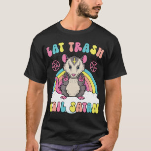 Eat Trash Hail Satan Kawaii Pastel Goth Satanic Po T-Shirt