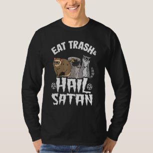 Eat Trash Hail Satan Opossum Racoon Goth Rock Dea T-Shirt