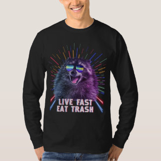 Eat Trash Racoon Panda Rave Old School Pilot Sung T-Shirt