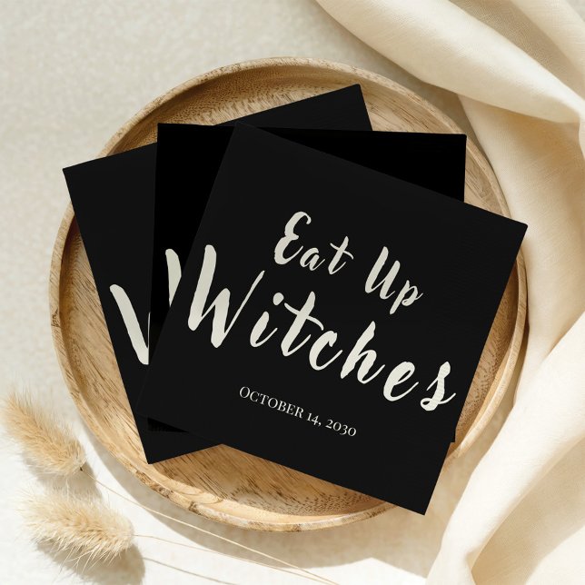 Eat Up Witches Funny Halloween Black Napkin (Creator Uploaded)