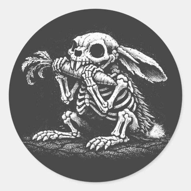 Eat Veggies   – Dead Rabbit by BurnsInHell Classic Round Sticker (Front)
