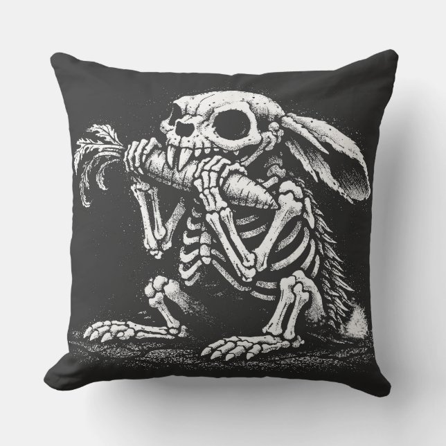 Eat Veggies   – Dead Rabbit by BurnsInHell Cushion (Front)