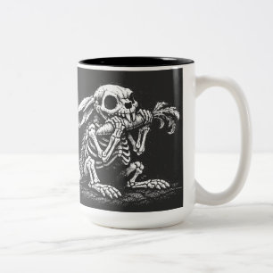 Eat Veggies – Dead Rabbit by BurnsInHell Two-Tone Coffee Mug