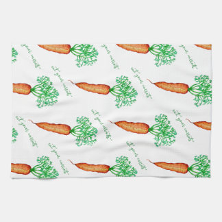 Eat Your Carrots Watercolor Tea Towel