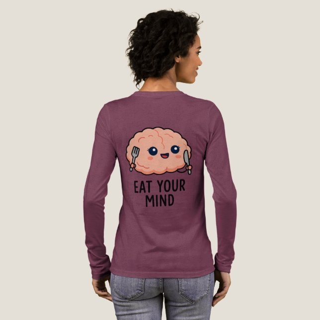 Eat Your Mind Sticker – Cute Brain  Tri-Blend Shirt (Full Back)