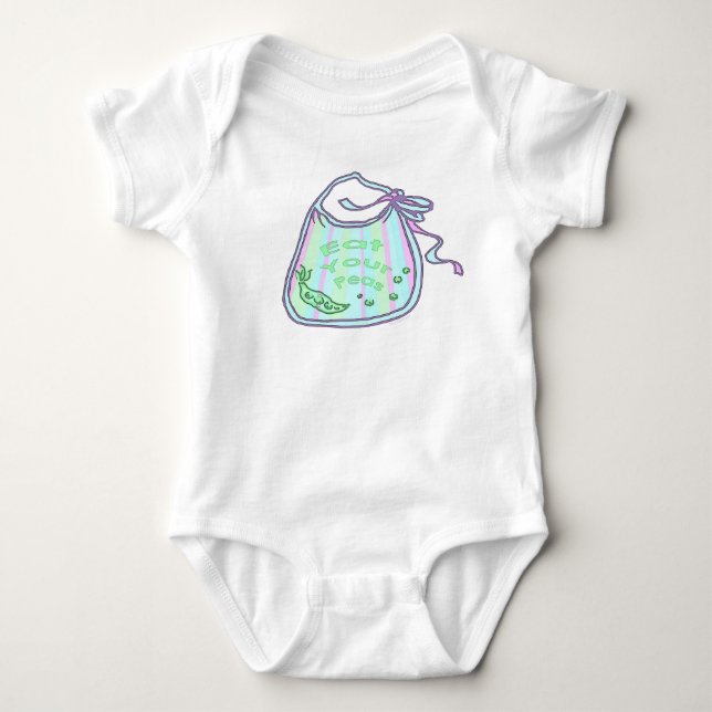 Eat Your Peas Baby Romper Bodysuit (Front)