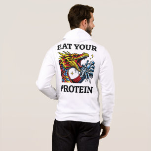 Eat Your Protein – Epic Dragon Eating Knight Hoodie
