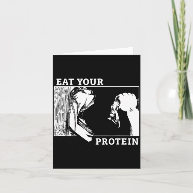 Eat Your Protein Man Vs Gym Fitness  Card (Front)