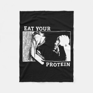 Eat Your Protein Man Vs Gym Fitness  Fleece Blanket