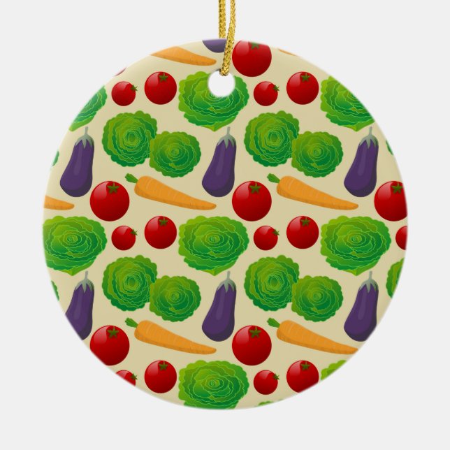Eat Your Vegetables Ceramic Tree Decoration (Front)