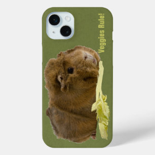 Eat Your Veggies Cute Ginger Guinea Pig Photo iPhone 15 Mini Case
