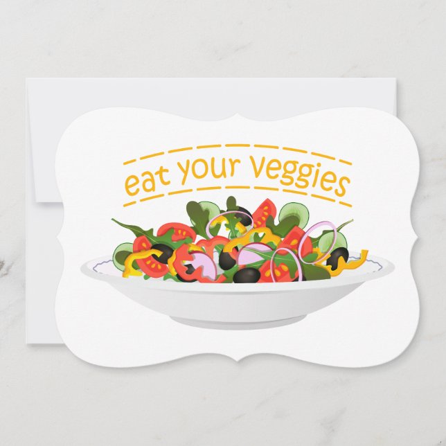Eat Your Veggies Quote fresh salad mix bowl (Front)