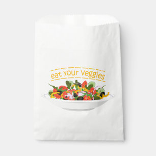 Eat Your Veggies Quote fresh salad mix bowl Favour Bags