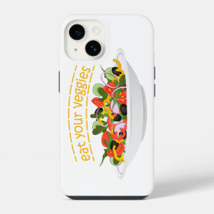 Eat Your Veggies Quote fresh salad mix bowl iPhone 14 Case