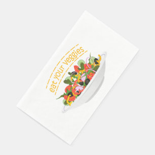 Eat Your Veggies Quote fresh salad mix bowl Napkin