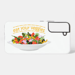 Eat Your Veggies Quote fresh salad mix bowl Samsung Galaxy Case