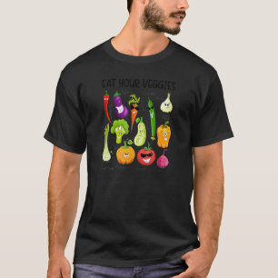 Eat your Veggies Retro 90s Style Vegetable Vegan T-Shirt