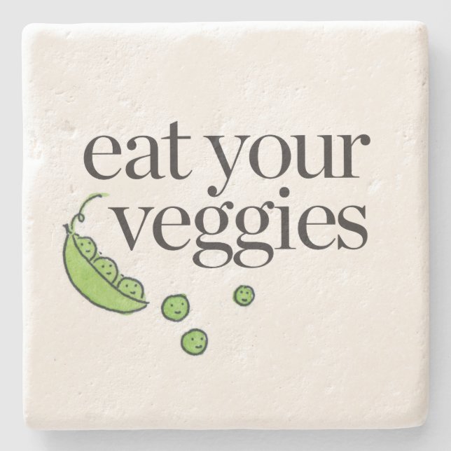 Eat Your Veggies Stone Coaster (Front)