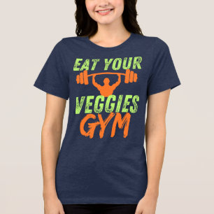 Eat Your Veggies Vegan Funny Motivation Quote Tri-Blend Shirt