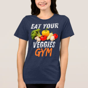 Eat Your Veggies Vegan Funny Motivation quote Tri-Blend Shirt