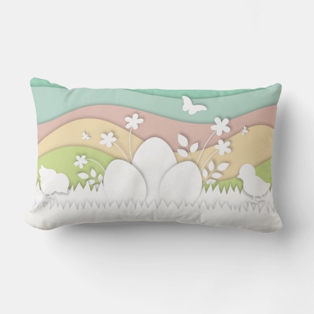 Eater holidays chicks and hidden eggs spring  lumbar cushion (Front)