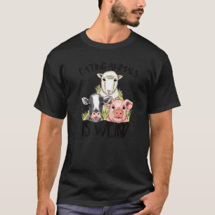 Eating Animals Is Weird  Funny Vegetarian Quote Pr T-Shirt