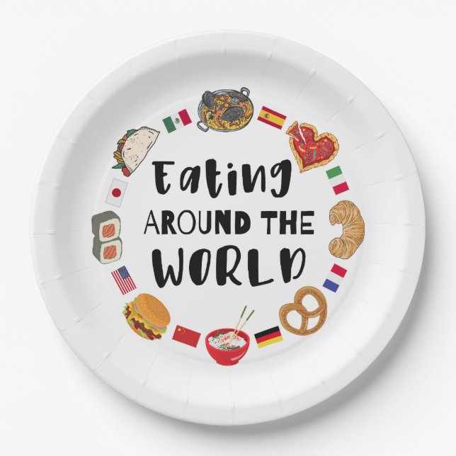 Eating around the world paper plate (Front)