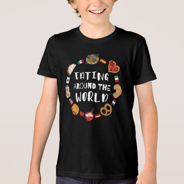 Eating around the world Tri-Blend shirt (Front)