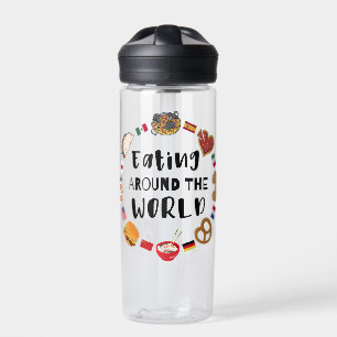 Eating around the world water bottle