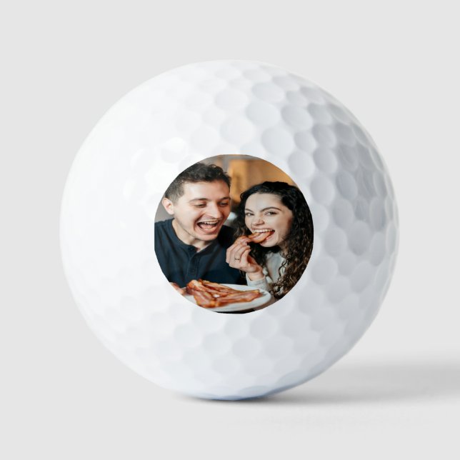 Eating Bacon Photo Customize Personalize Golf Balls (Front)