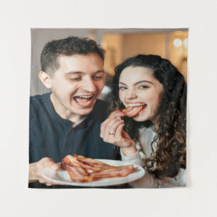 Eating Bacon Photo Customize Personalize Tapestry