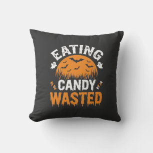 Eating Candy Wasted Halloween Design_1 Cushion