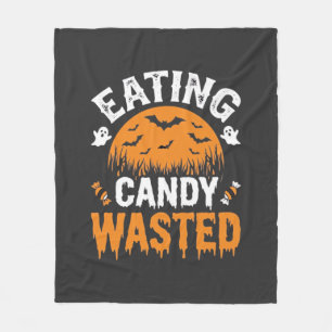 Eating Candy Wasted Halloween Design_1 Fleece Blanket