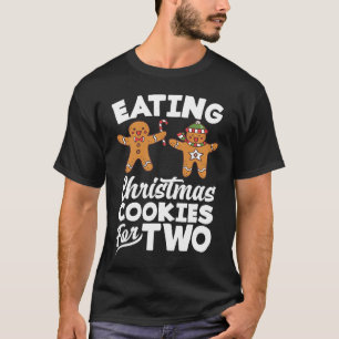 Eating Christmas Cookies for Two Pregnancy Announc T-Shirt
